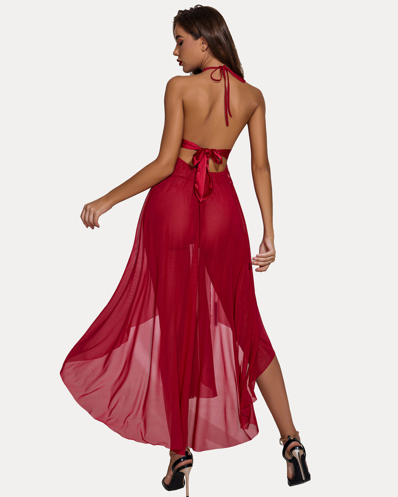 Christmas Mosaic Lace Mesh Dress