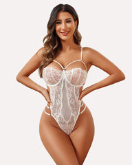 Teddy Lingeries Lace Deep V Bodysuit