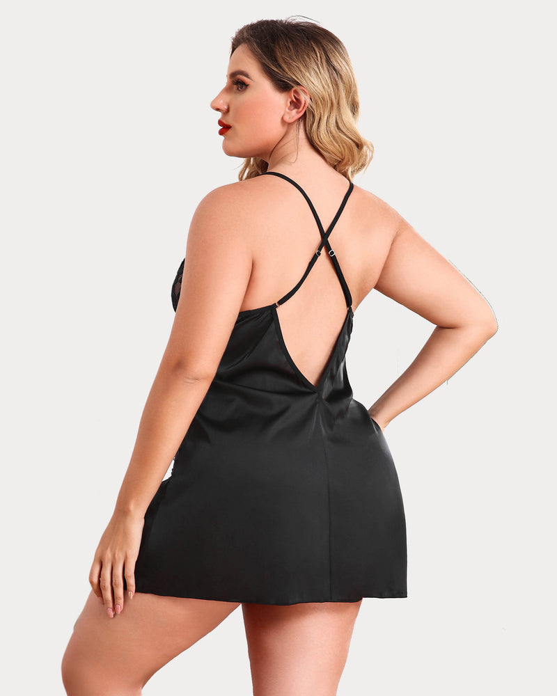 Plus Size FSatin Nightgown