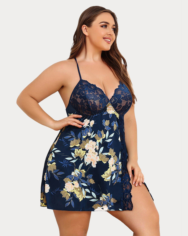 Plus Size FSatin Nightgown