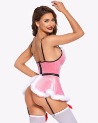 Santa Babydoll Velvet with Corset