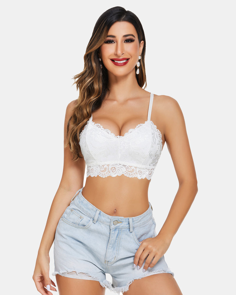 Padded FLace V Neck Crop Top