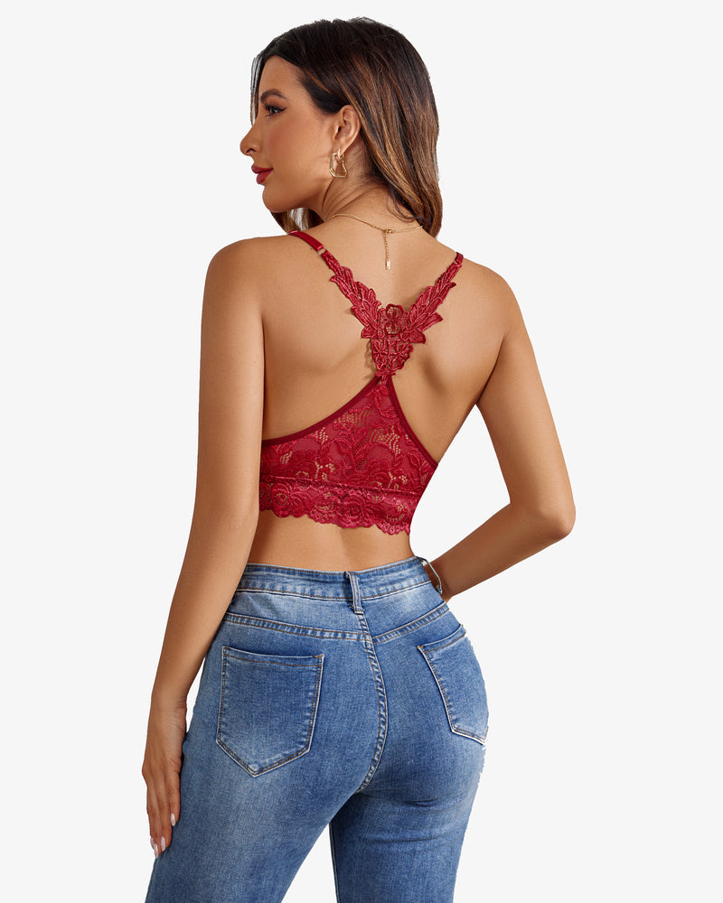 Padded FLace V Neck Crop Top