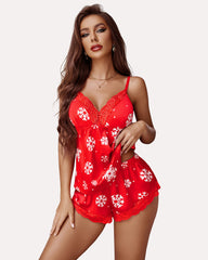 Christmas Satin Pajamas Set
