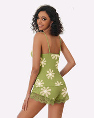 FPajama Set Lace Trim Short PJ Set