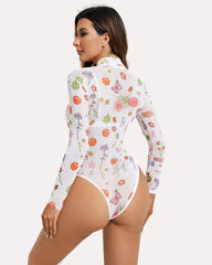 Long Sleeve FTurtleneck Sheer Bodysuit