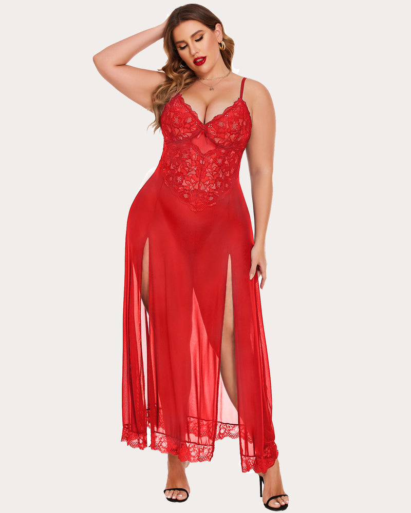 Christmas Plus Size Side Slits Dresses