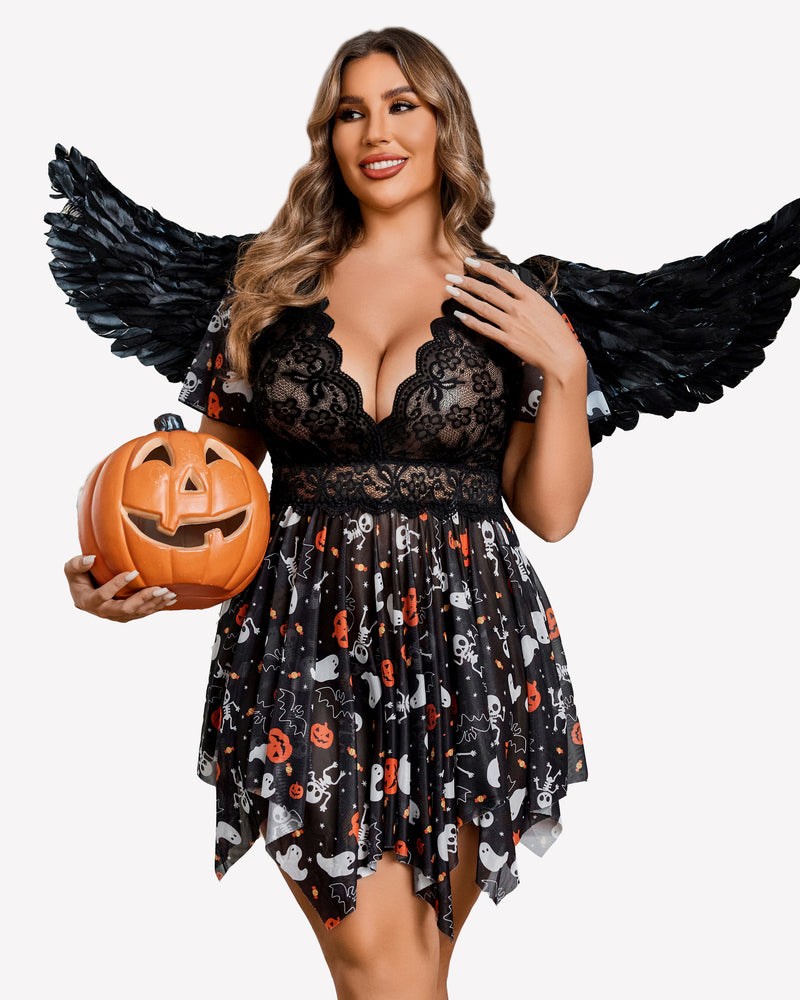 Plus Size Babydoll FLace Lingeries