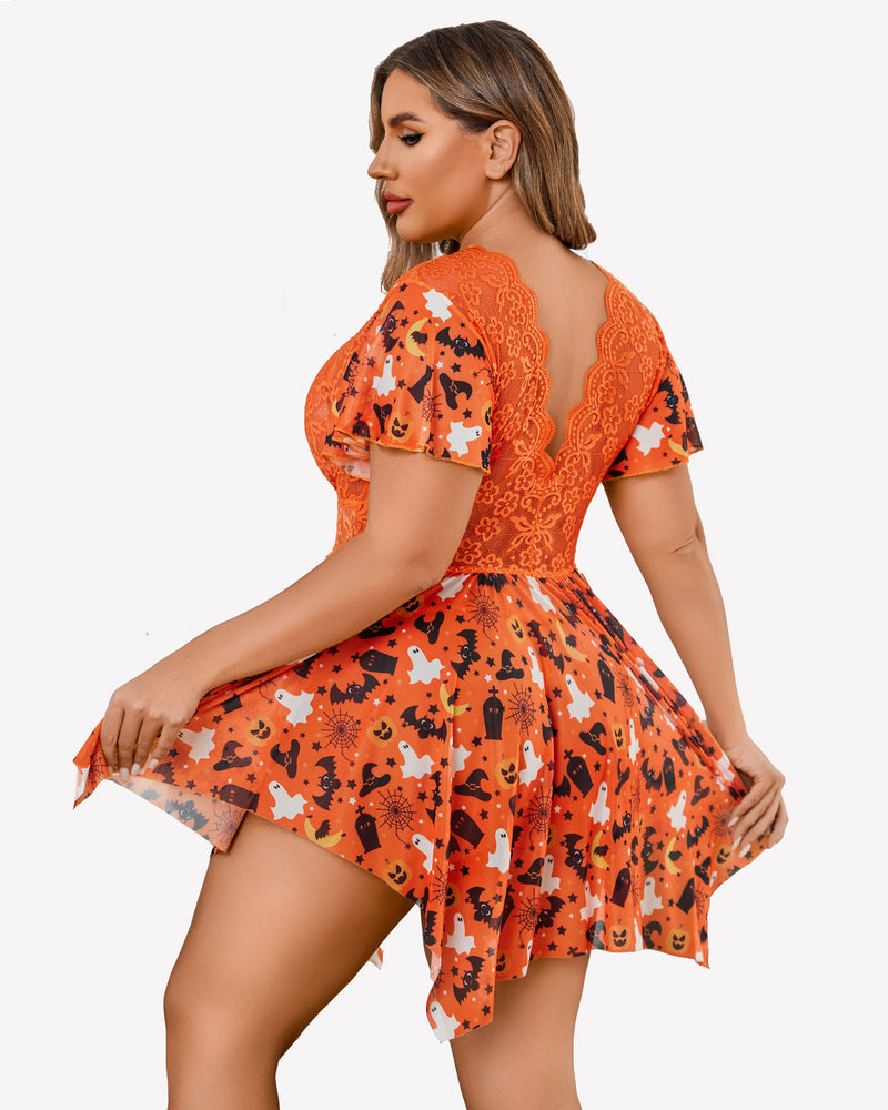 Plus Size Babydoll FLace Lingeries