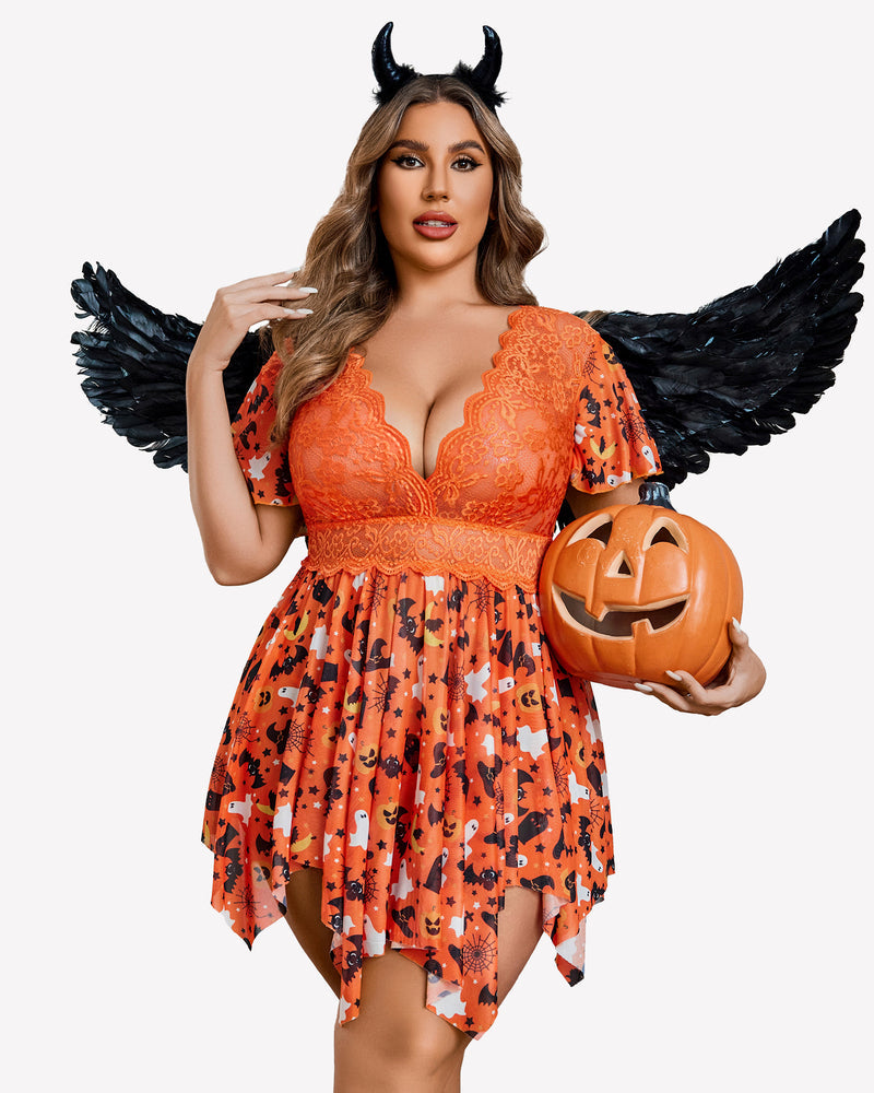 Plus Size Babydoll FLace Lingeries