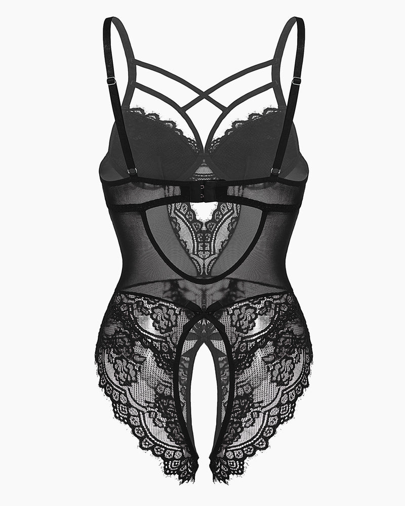 Leopard Lace Harness Bodysuit