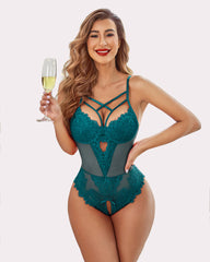Print Lingerie FLace Bodysuit