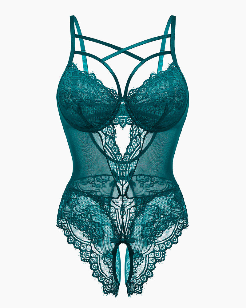 Leopard Lace Harness Bodysuit