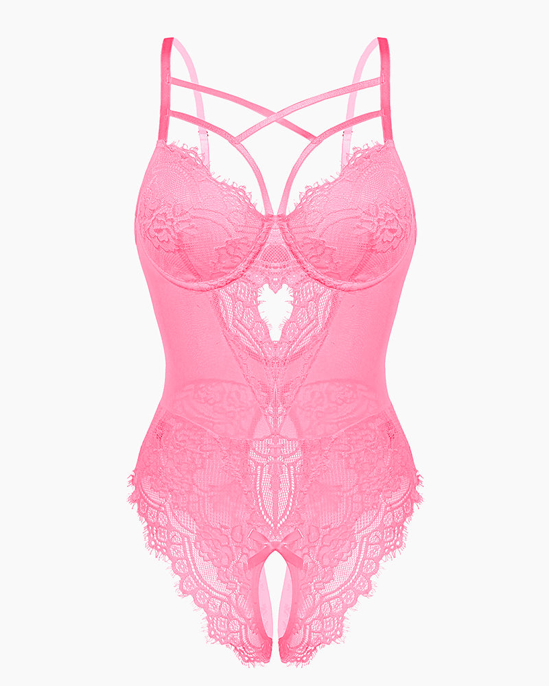 Leopard Lace Harness Bodysuit