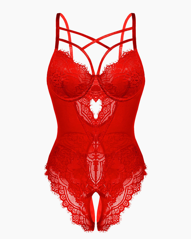 Leopard Lace Harness Bodysuit