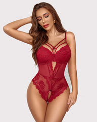 FLace Crotchless Bodysuit