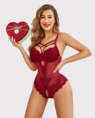 FLace Crotchless Bodysuit