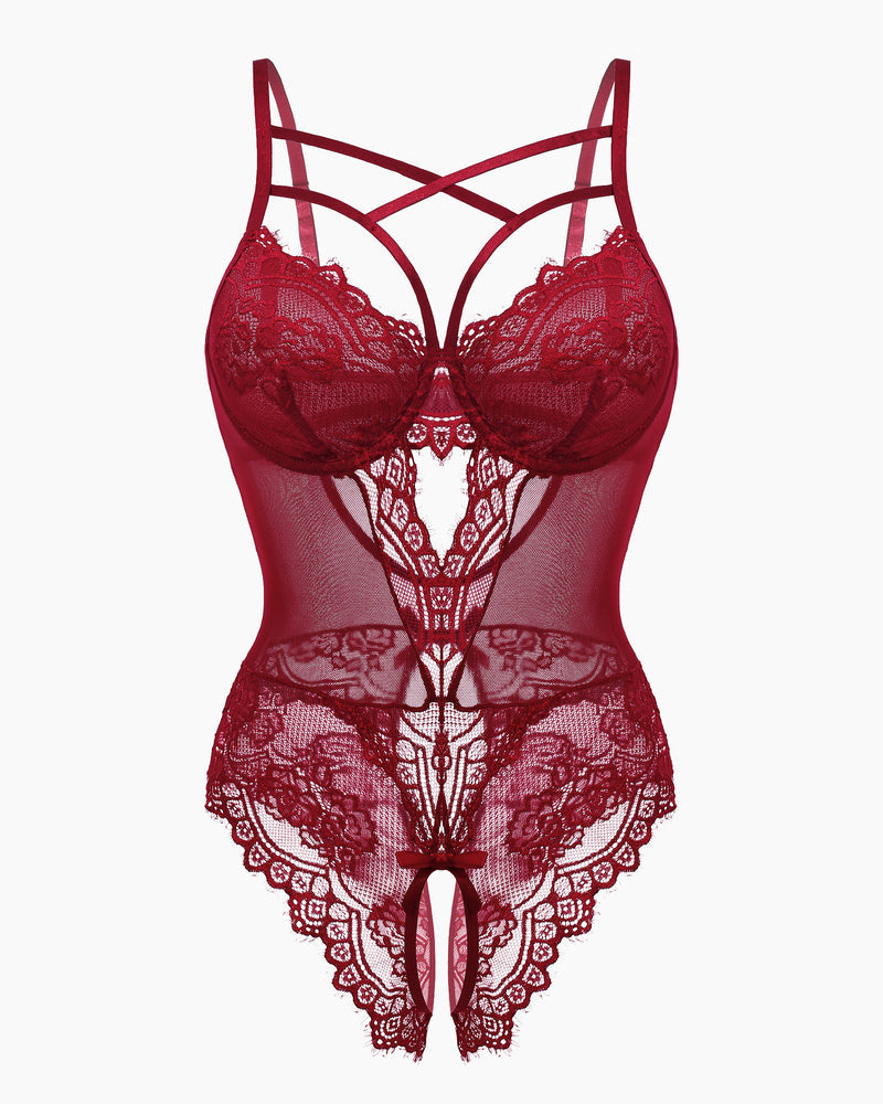 Leopard Lace Harness Bodysuit