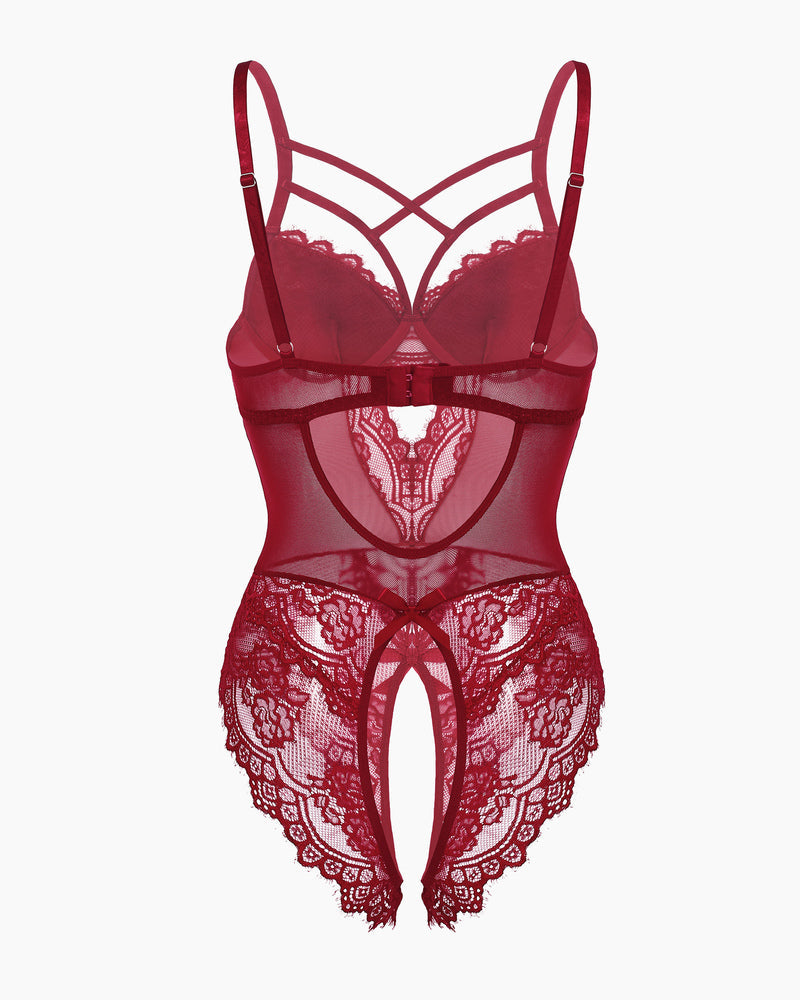 Leopard Lace Harness Bodysuit
