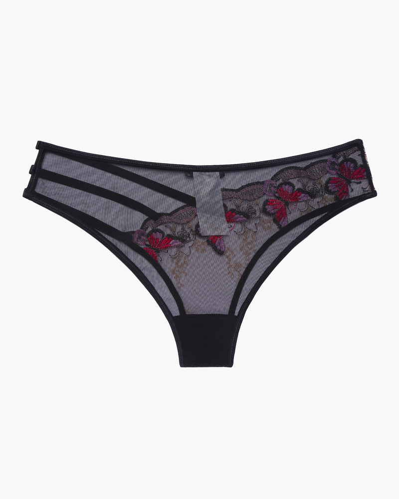 Butterfly Embroidered Mesh Panties