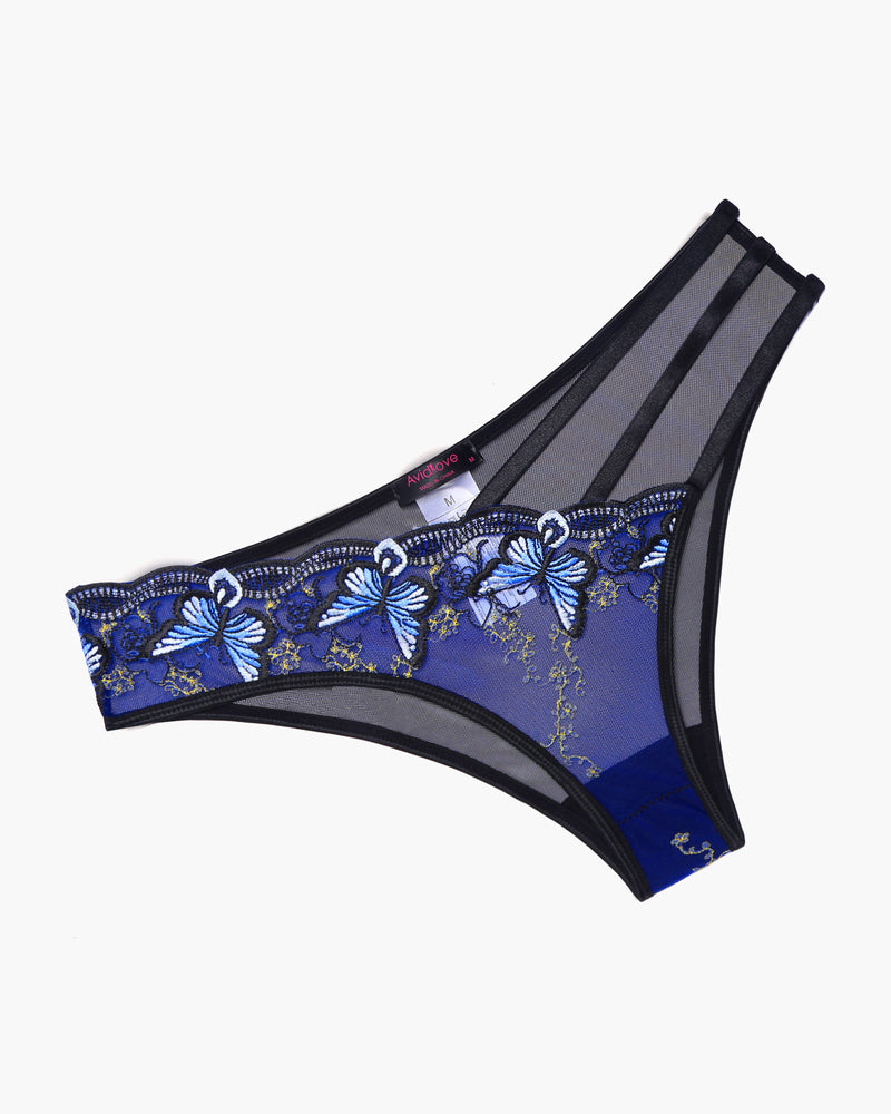 Butterfly Embroidered Mesh Panties