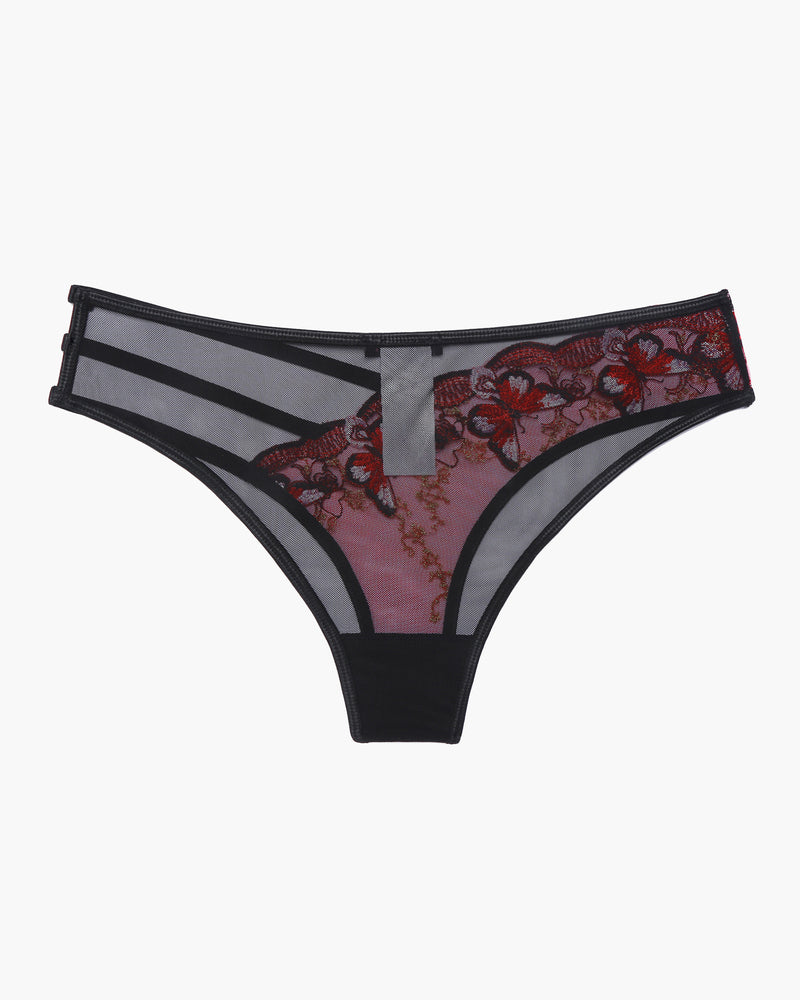 Butterfly Embroidered Mesh Panties