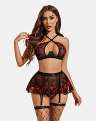3 Piece Lace FPush Up Lingerie Set