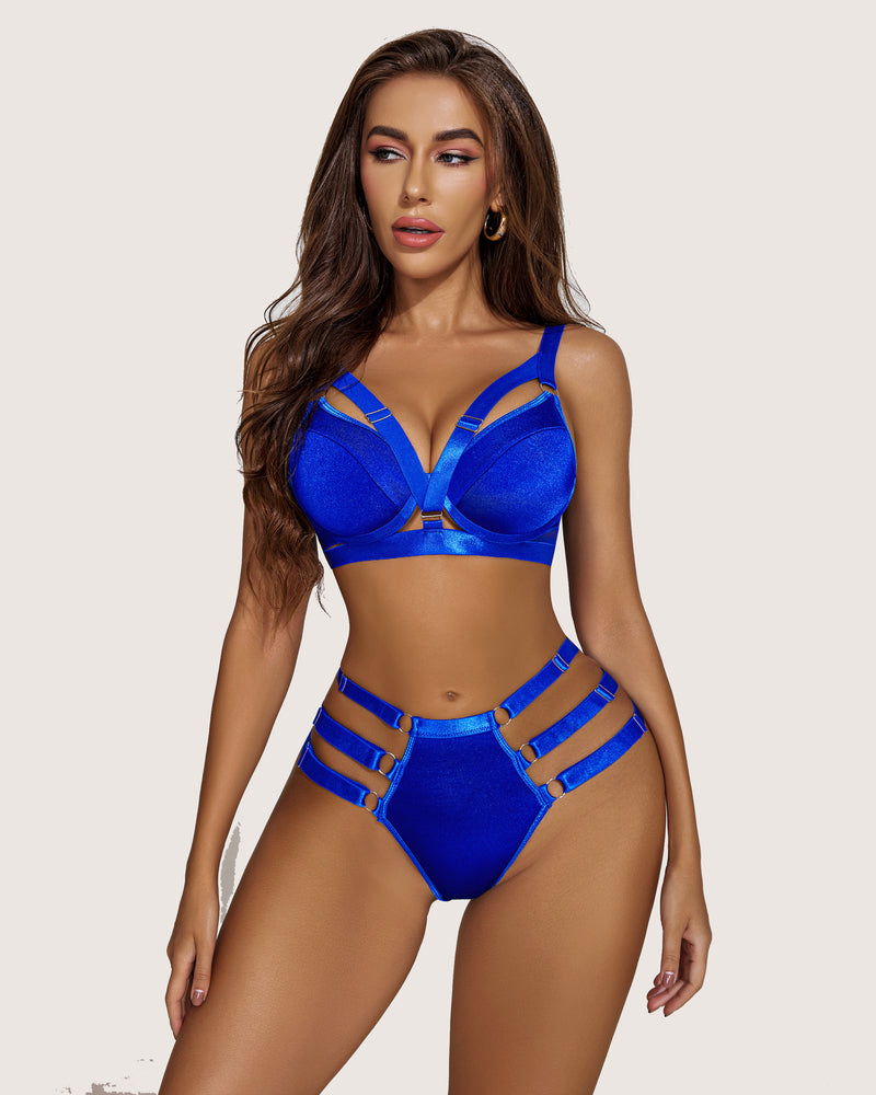Leopard Print Push Up Bra and Panty Set