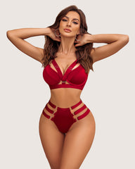 Leopard Print Push Up Bra and Panty Set