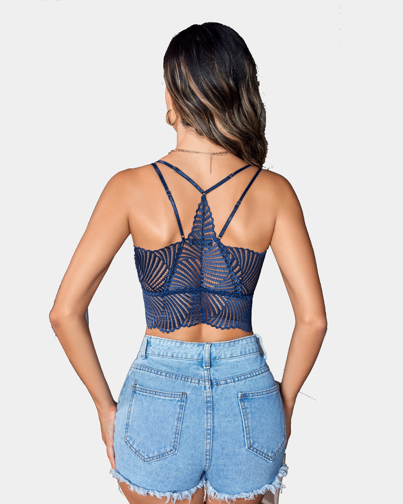 V Neck Racerback Crop Top