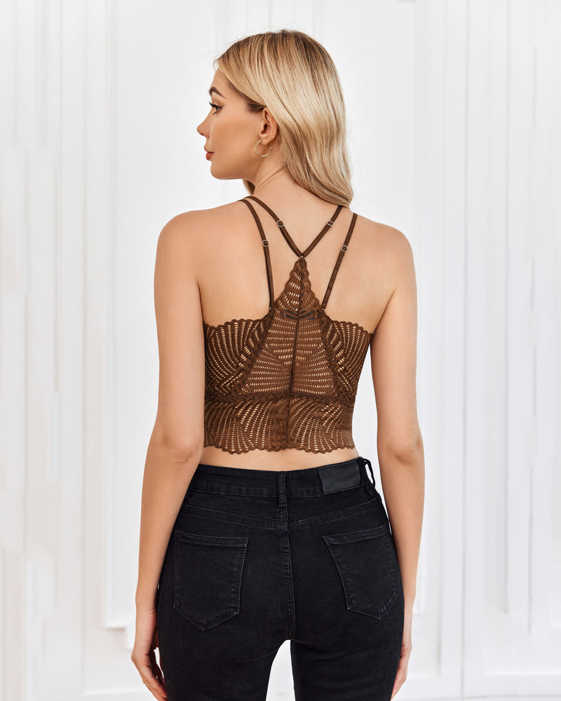V Neck Racerback Crop Top