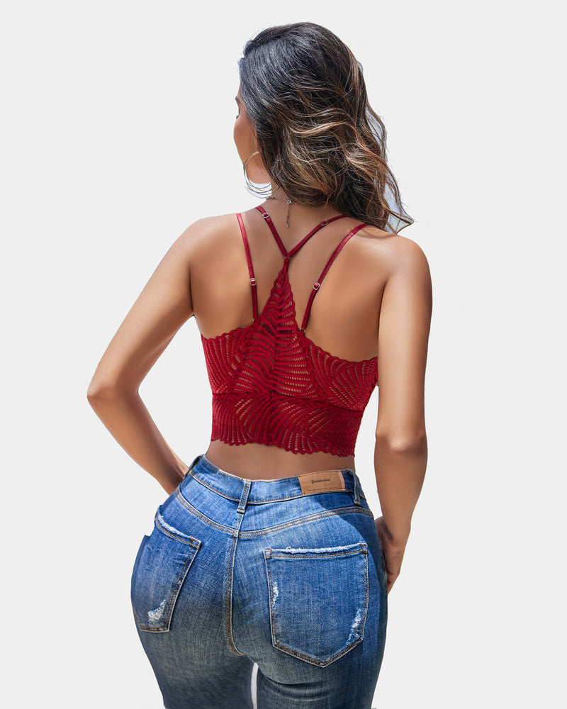 V Neck Racerback Crop Top