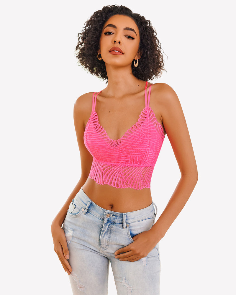 V Neck Racerback Crop Top