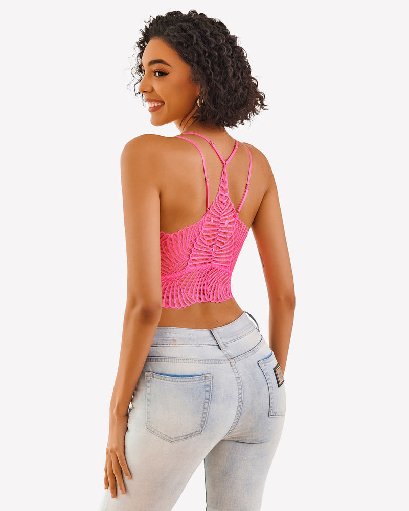 V Neck Racerback Crop Top