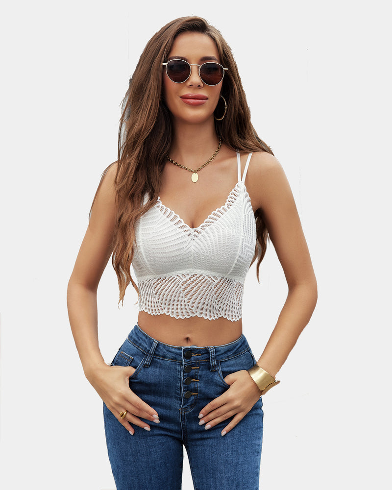 V Neck Racerback Crop Top