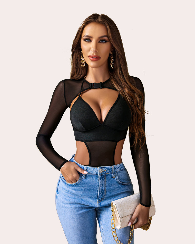 Butterfly Rave Outfits Bodysuit Crop Top Set