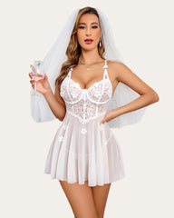 Push Up Lace Print Boudoir Lingeries