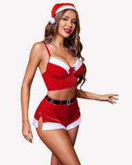 Santa Costume Velvet Set with Hat