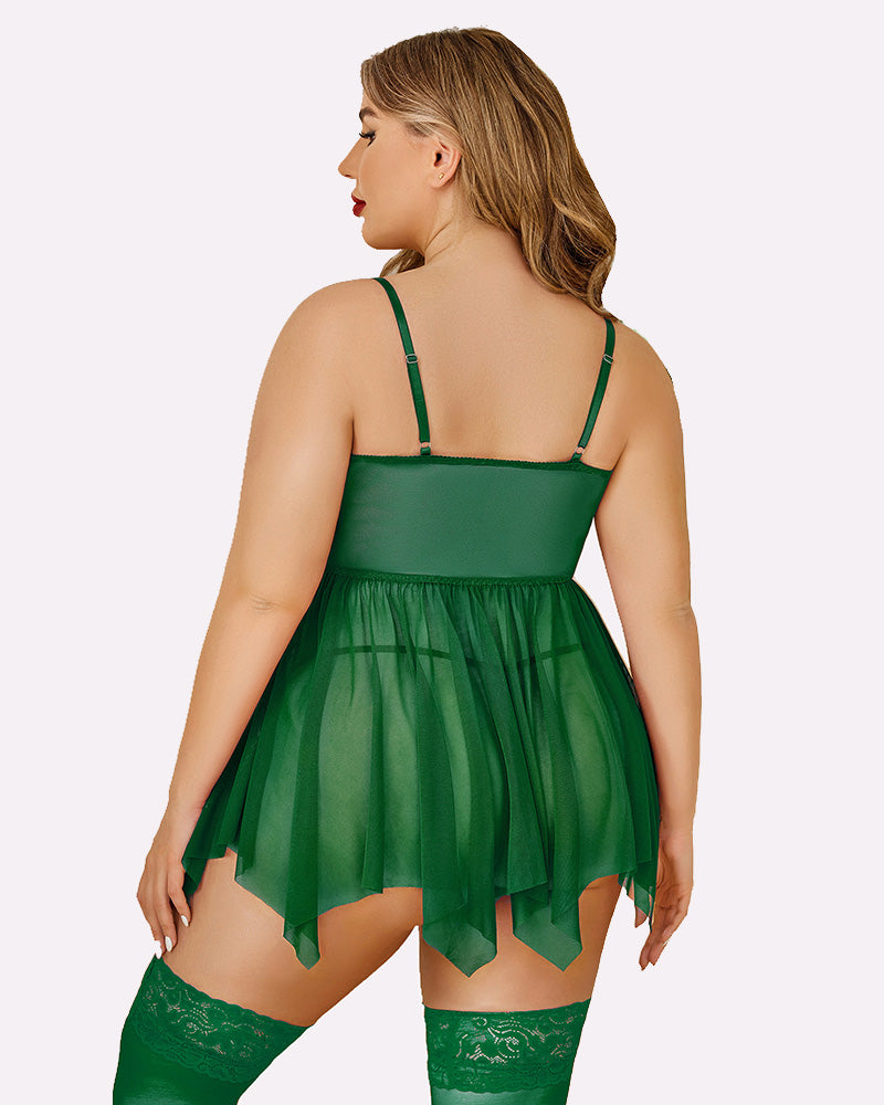 Plus Size Mesh Babydolls