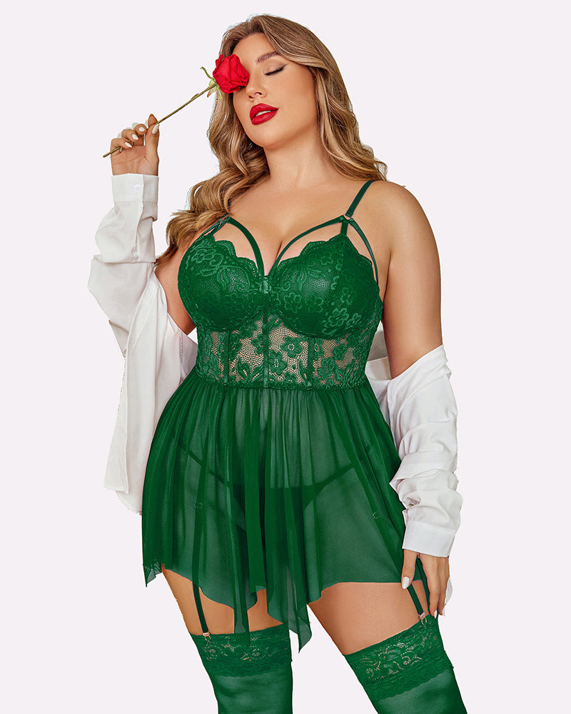 Plus Size Mesh Babydolls