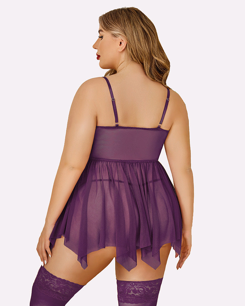 Plus Size Mesh Babydolls