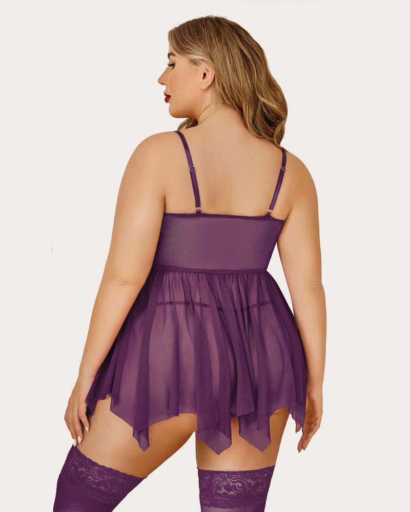 Plus Size Mesh Babydolls
