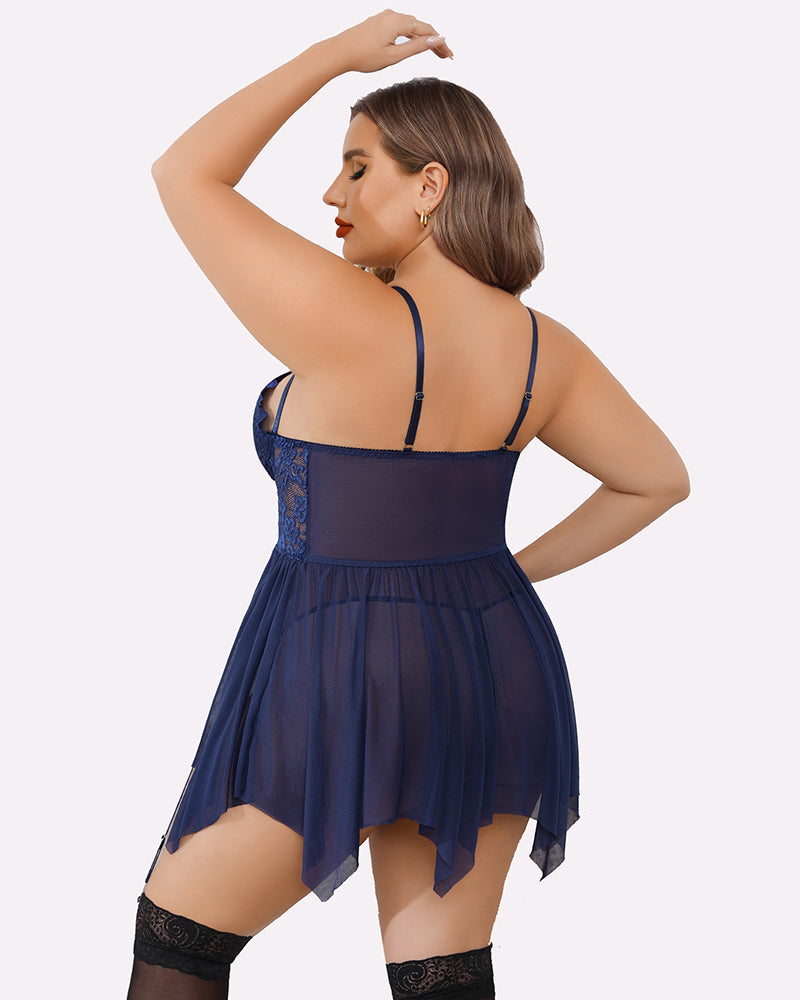 Plus Size Mesh Babydolls
