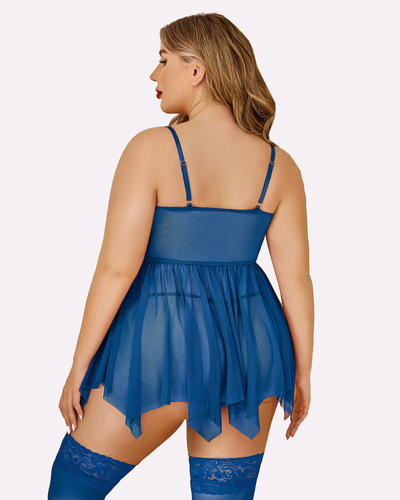 Plus Size Mesh Babydolls