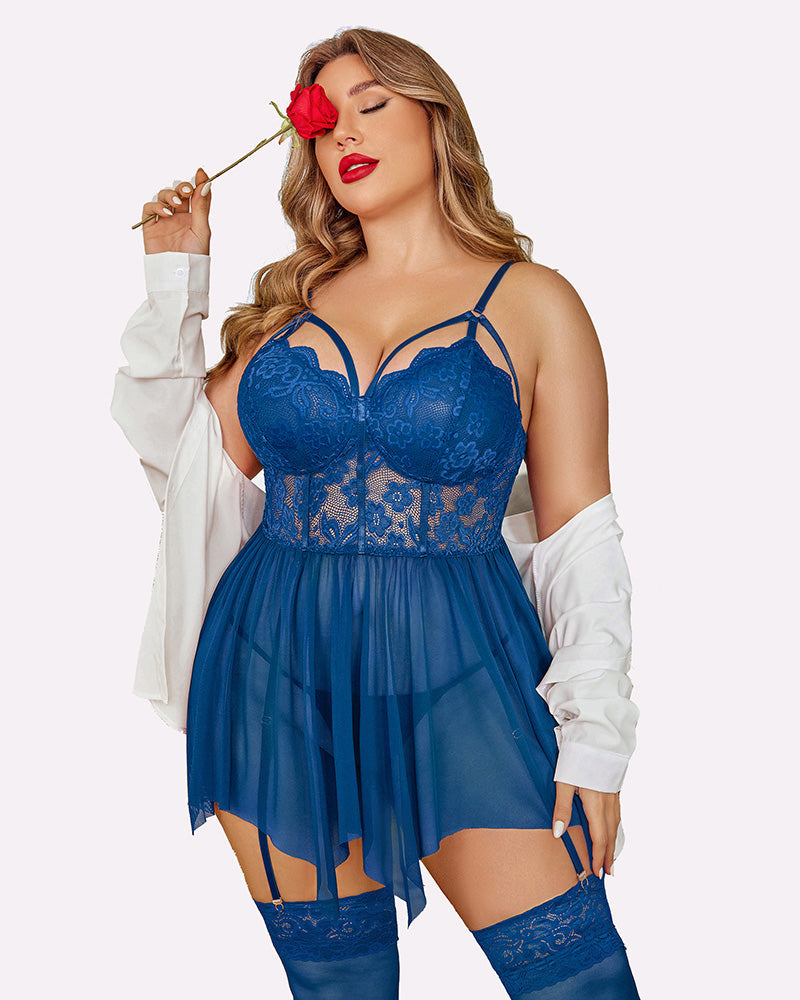 Plus Size Mesh Babydolls