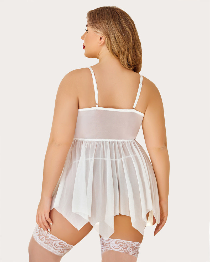 Plus Size Mesh Babydolls