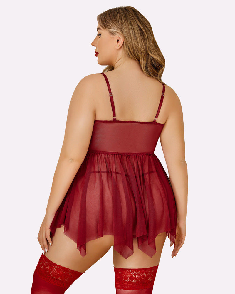 Plus Size Mesh Babydolls