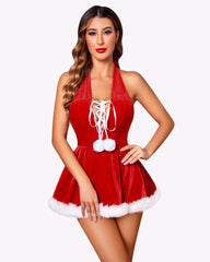 Santa Halter Velvet Mrs Claus Outfit