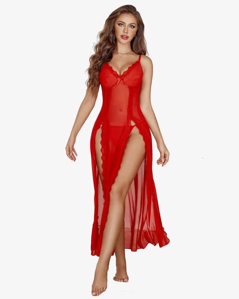 Lace Side Split Nightgown