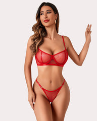 3 Pcs Fishnet Crop Sheer Sets